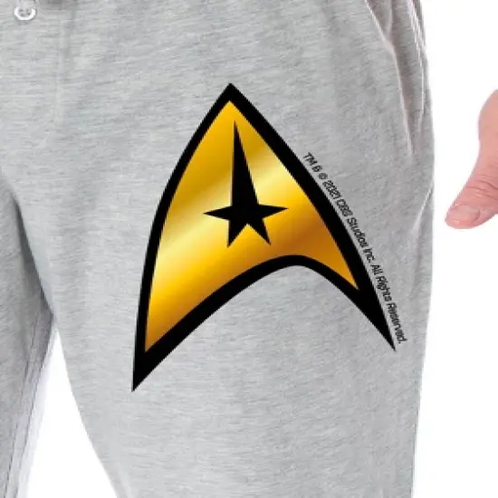 Star Trek Men's The Original Series Command Starfleet Insignia Pajama Pants Heather Grey image {2}