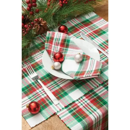 C&F Home Carter Christmas Red and Green Plaid Table Runner 13" x 72" image {2}