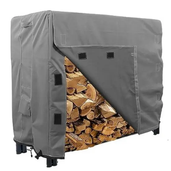 KHOMO GEAR Log Rack Cover &ndash; Heavy-Duty Waterproof Firewood Cover for Outdoor Log Storage &ndash; Durable, Weatherproof Firewood Rack Protector &ndash; Grey image {8}