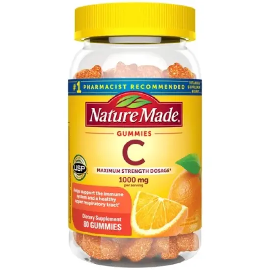 Nature Made Vitamin C Gummies Maximum Strength Dosage Immune Support 1000 mg Per Serving - 80ct image {9}