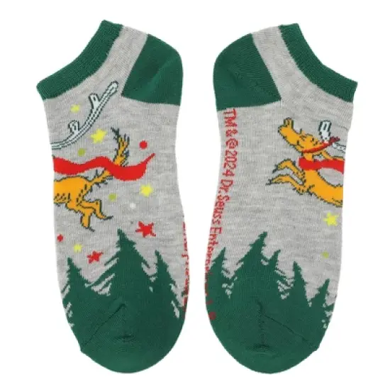 The Grinch Character Art Women's 5-Pair Ankle Socks-OSFA image {2}