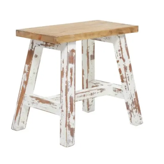 Rustic Wood Bench Brown - Olivia & May image {4}