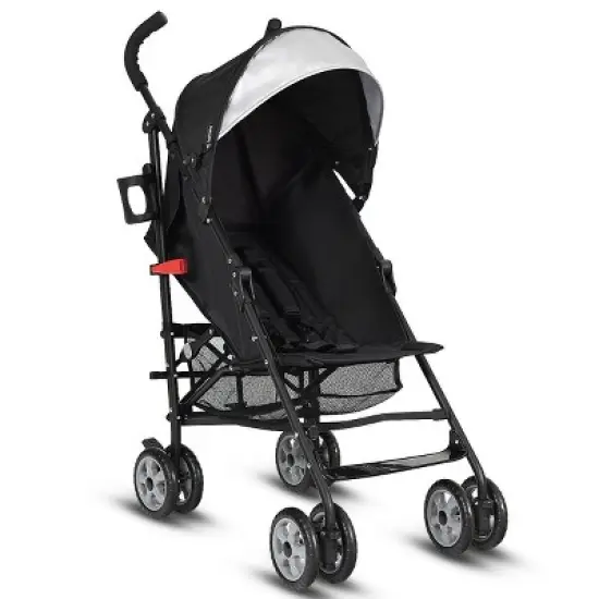 Infans Baby Lightweight Stroller, Compact Travel Stroller, Adjustable Backrest & Canopy, Foldable Umbrella Stroller for Toddlers, Black image {7}