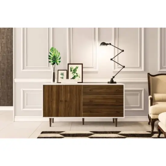 Pasadena Side Board White/Dark Brown - Polifurniture image {1}