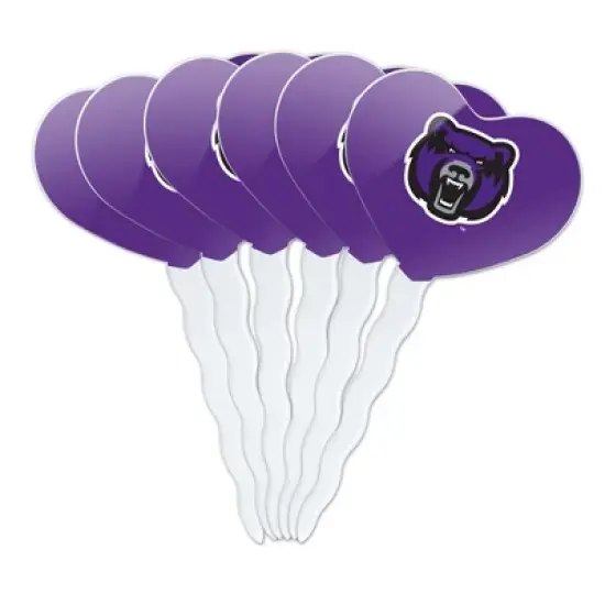 University of Central Arkansas Primary Logo Heart Love Cupcake Picks Toppers Decoration Set of 6 image {7}