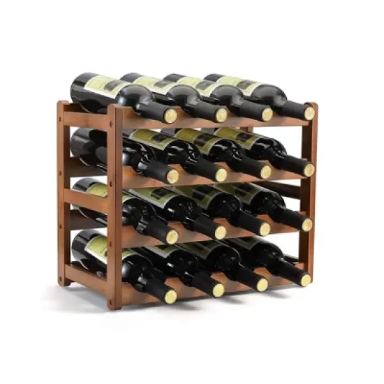 Wine Rack, Bamboo Wine Rack, Holds up to 8 Bottles, Wine Storage Rack For Kitchen, Bar, Wine Cellar image {1}