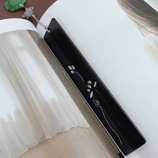 Wrapables Sandalwood Bookmark with Pendant Tassel for Book Lovers and Readers, Water Lily image {3}