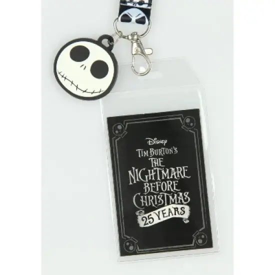 Nightmare Before Christmas Jack ID Lanyard Badge Holder With 1.5" Charm Pendant image {3}