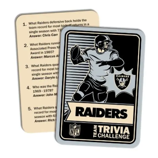 MasterPieces Officially Licensed NFL Las Vegas Raiders Trivia Challenge Card Game image {2}