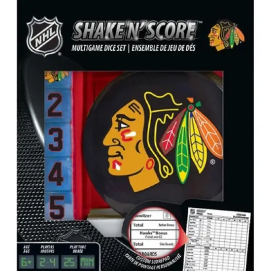 MasterPieces Officially Licsenced NHL Chicago Blackhawks Shake N' Score Dice Game for Age 6 and Up image {1}