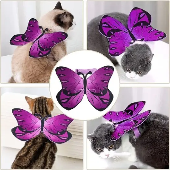 Pet Cat Bat Wings for Halloween Party Decoration, Puppy Collar Leads Cosplay Bat Costume,Cute Puppy Cat Dress Up Accessories image {8}