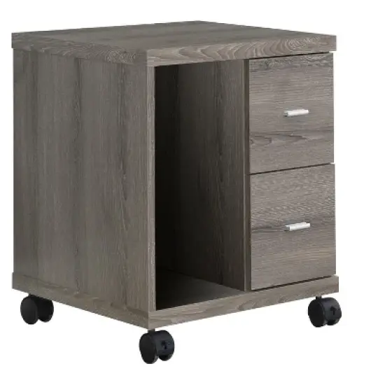 Monarch Specialties Reclaimed-Look 2 Drawer Computer Stand/Castor image {5}