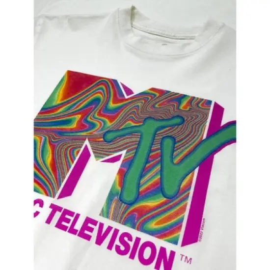 Tee Luv MTV 80s Neon Logo T-Shirt image {1}