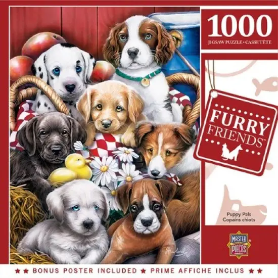 MasterPieces 1000 Piece Jigsaw Puzzle - Puppy Pals - 19.25"x26.75" image {1}