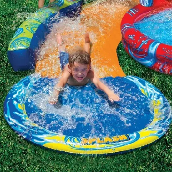 Banzai Cyclone Splash Water Park Outdoor Backyard Inflatable Toy with Sprinkling Slide and Kiddie Pool, image {2}