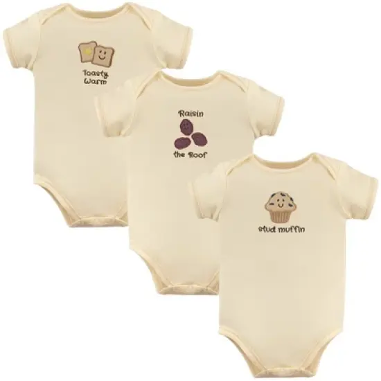 Touched by Nature Organic Cotton Bodysuits 3pk, Muffin image {2}