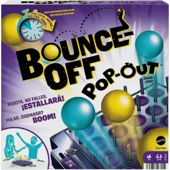 Mattel Games Bounce-Off Pop-Out Party Game for Family, Teens, Adults and Game Night, Balls Go Flying image {6}