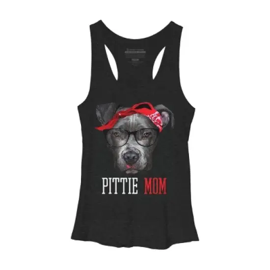 Women's Design By Humans Mother's Day Pittie Mom Pitbull Dog Lovers By dandingroz Racerback Tank Top image {3}