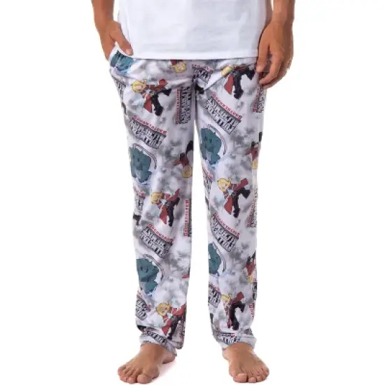 Fullmetal Alchemist Anime Men's Edward Alphonse and Title AOP Pajama Pants image {5}
