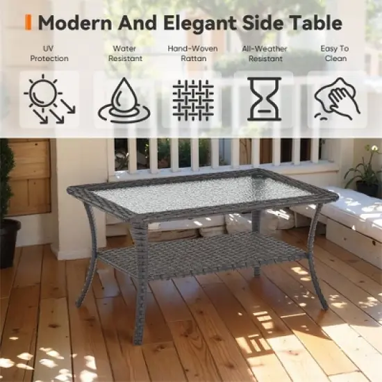 Gymojoy Outdoor Sofa Table with Swivel Chairs Gilder Chairs Patio Funiture Set image {13}