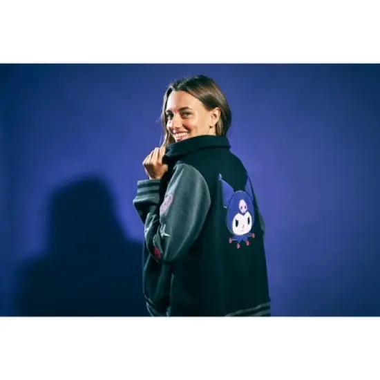 Kuromi Women's Long Sleeve Varsity Jacket image {4}