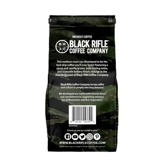 Black Rifle Coffee Company Just Black Medium Roast Ground Coffee - 18oz image {1}