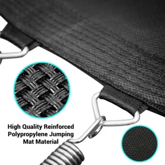 SereneLife 8ft Outdoor Jumping Trampoline with Safety Net Enclosure SLTRA8BL - Large Jumping Surface image {3}