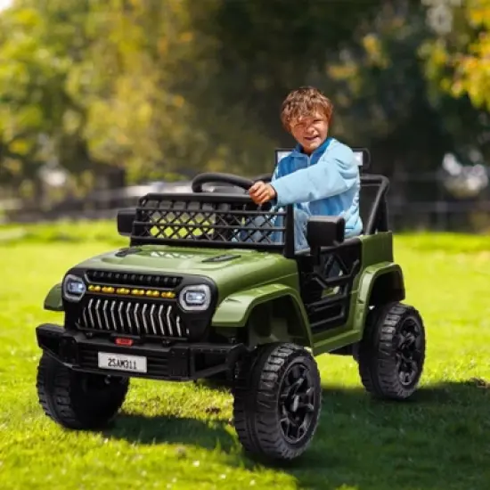 12V Ride On Car for Kids, Electric Vehicle Toddles, Battery Powered Truck Car Toy with RC, LED, Music, 4-Wheel Suspension image {6}