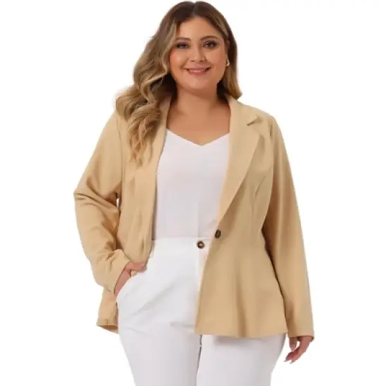 Agnes Orinda Women's Plus Size High-Low Hem Workwear Formal Peplum Blazers image {19}