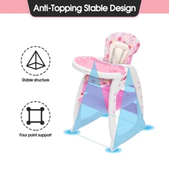 Sandinrayli 3-in-1 Convertible Toddler Highchair Table Booster Seat with Feeding Tray, Green image {7}