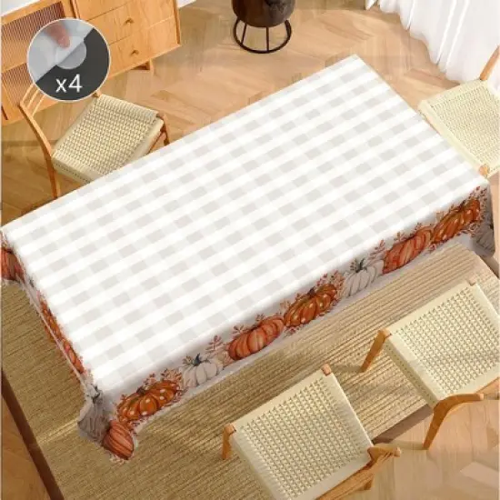 LOVEVOOK Fall Tablecloth, Pumpkin Tablecloth, Thanksgiving Table Cover for Party Dining Picnic Table Decorations image {2}