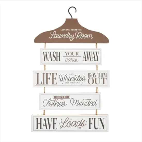 Farmlyn Creek Rustic Hanging Wall Decor, Lessons from The Laundry Room Sign (11.8 x 19.7 in) image {4}