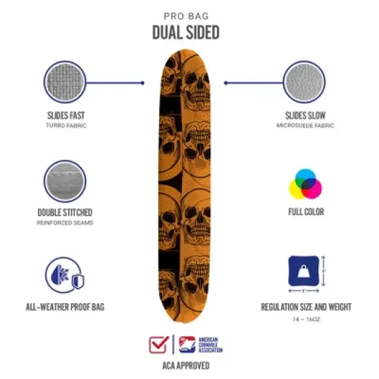 Skull Synergy Pro Orange Cornhole Bags (Set of 4) image {2}