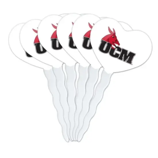 University of Central Missouri Primary Logo Heart Love Cupcake Picks Toppers Decoration Set of 6 image {7}