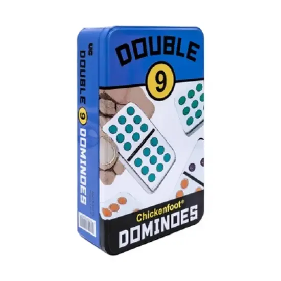 University Games Double 9 Chickenfoot Dominoes Board Game: Educational Party Game for 1-8 Players, Includes Storage Tin image {3}