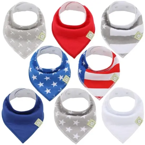 8pk Organic Baby Bandana Bibs, Baby Drool Bibs for Baby Boy, Girl, Baby Bibs for Infant, Newborn image {20}