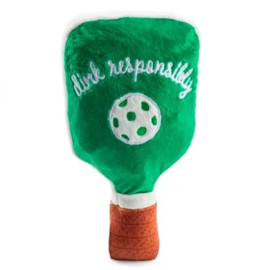 Haute Diggity Dog Green Stripe Pickleball Paddle Plush Dog Toy with Squeaker image {1}