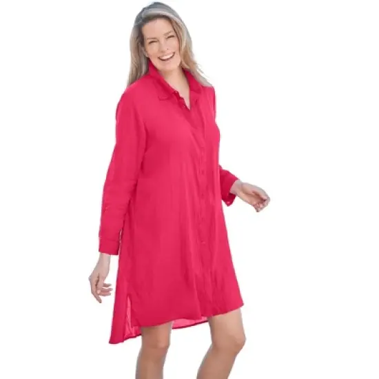 Swim 365 Women&rsquo;s Plus Size Button-Front Swim Cover Up image {7}