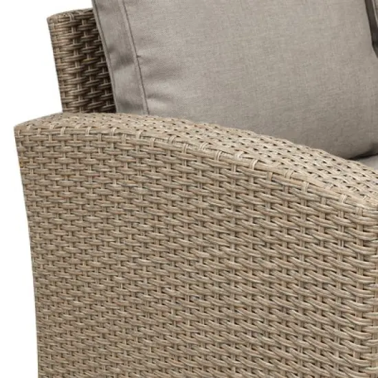 5-Piece Outdoor Conversation Set with Ottoman and Pillows-ModernLuxe image {11}