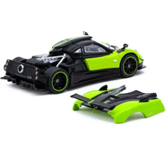 Pagani Zonda Cinque Verde Firenze Green Metallic and Black "Global64" Series 1/64 Diecast Model Car by Tarmac Works image {1}