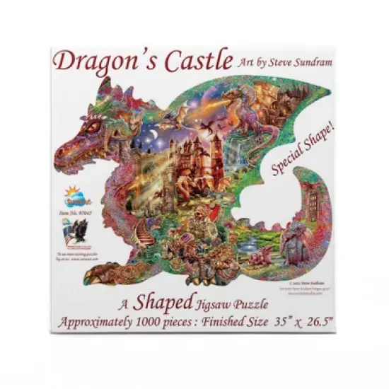 Sunsout Dragon's Castle 1000 pc Special Shape  Jigsaw Puzzle 97045 image {2}