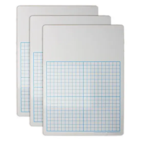 Flipside Products 1/2" Graph Dry Erase Board, 11" x 16" Pack of 3 image {5}