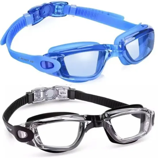 Link Active Kids Swim Goggle With Fast Clasp Technology UV Protection Leak & Fog Proof Wide View Boys & Girls Ages 3-9  2 Pack image {9}