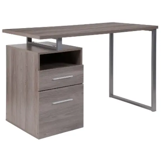 Emma and Oliver Desk with Two Drawers and Metal Frame image {10}