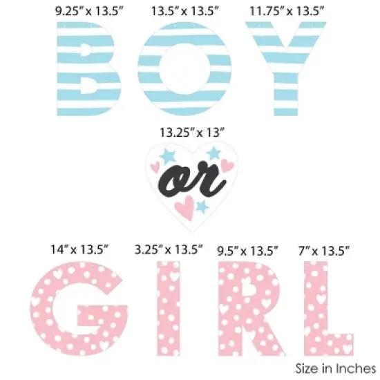 Big Dot of Happiness Baby Gender Reveal - Team Boy or Girl Party Decorations - Boy or Girl - Outdoor Letter Banner image {4}