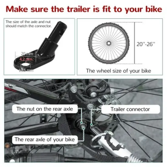 3-in-1 Bike Trailer and Stroller for Kids with Jogger Mode and Foldable Frame-3irtyhousy image {6}