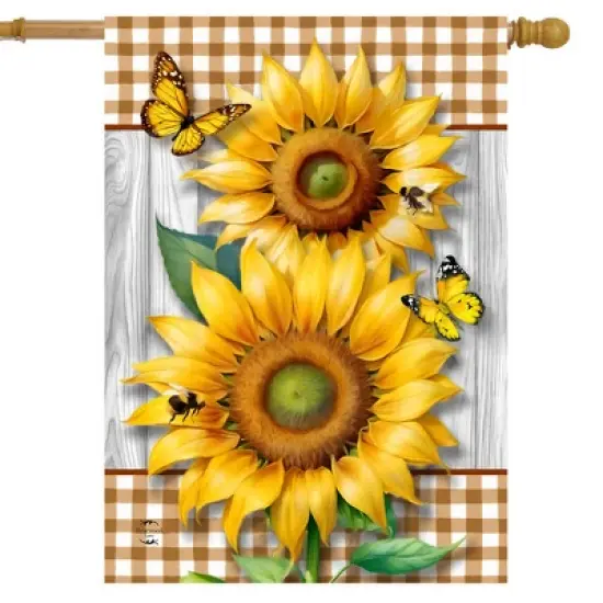 Briarwood Lane Summer House Flag 40x28 For Outdoor Sunflower Duo For Summer House Flag image {1}