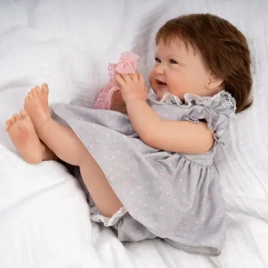 Paradise Galleries Realistic Reborn Toddler Doll Sweetie Pie, 19 inch, Rooted Hair and Magnetic Pacifier, 7-Piece Baby Doll Gift Set image {6}