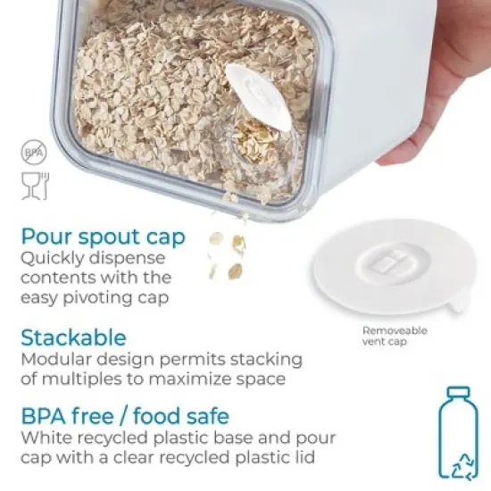 iDesign Medium Canister with Removable Pour Cap - Set of 4 - White image {6}