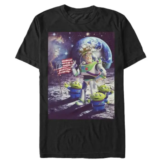 Men's Toy Story Buzz & Alien Moon Landing T-Shirt image {1}
